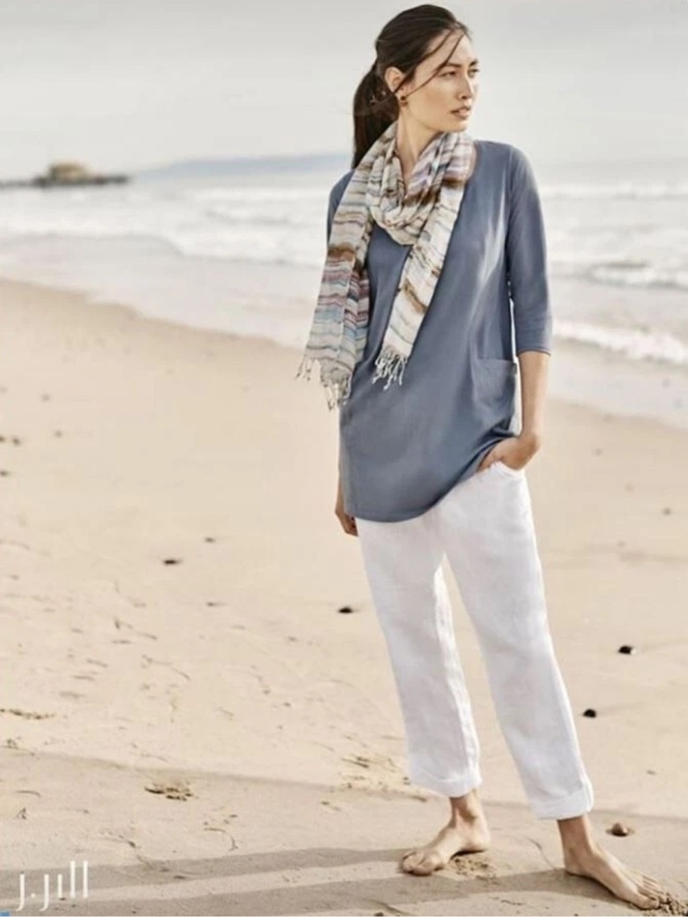 J Jill Pure Jill 100% Linen Cuffed Crop Pants XL